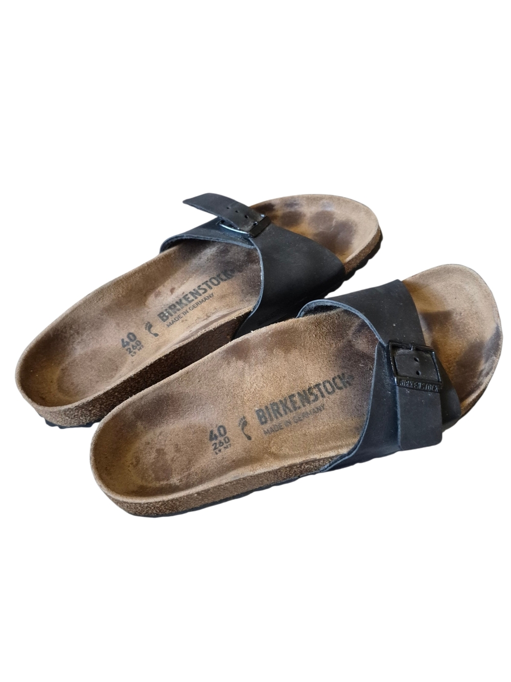 Birkenstock Black Leather Slide Sandals - Picture 5 of 9
